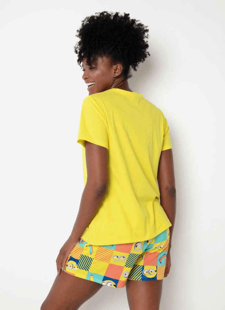 Pijama-Manga-Curta-Adulto-Unissex-Minions