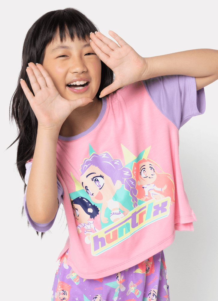 Pijama-Manga-Curta-Viscolycra-Menina-Guerreiras-Do-K-pop