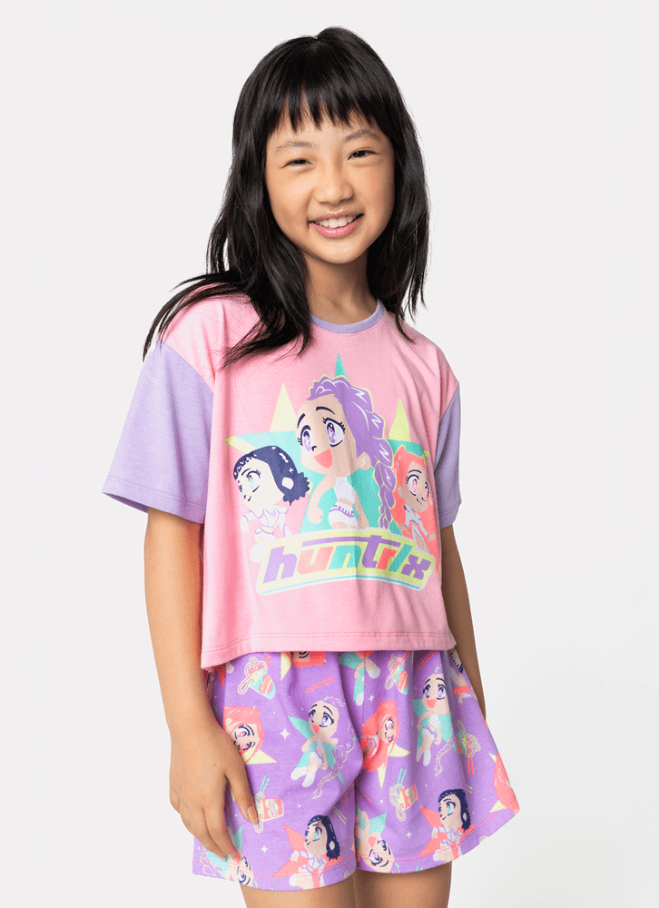 Pijama-Manga-Curta-Viscolycra-Menina-Guerreiras-Do-K-pop