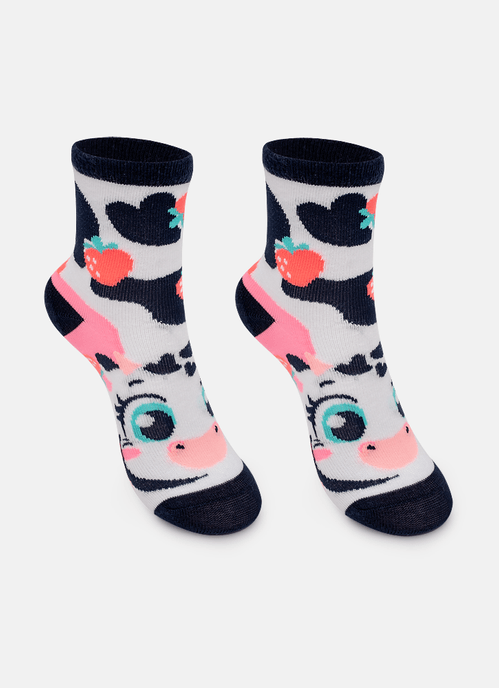 Meia Soquete Menina Vaca Romântica