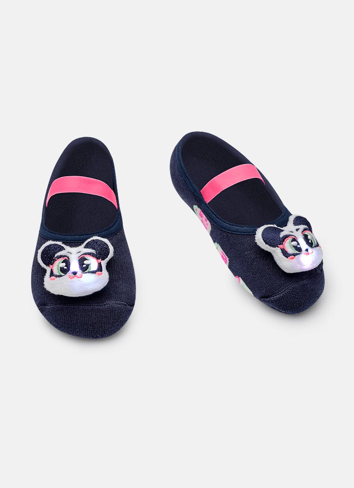 Meia-Sapatilha-Menina-Com-Aplique-De-Led-Panda-Miami