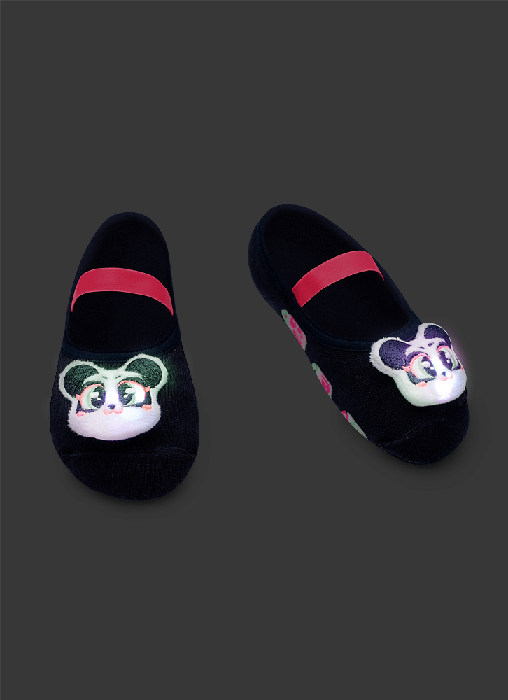 Meia-Sapatilha-Menina-Com-Aplique-De-Led-Panda-Miami