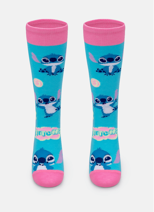 Meia Cano 3/4 Menina Stitch