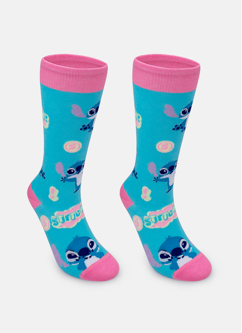 Meia Cano 3/4 Menina Stitch