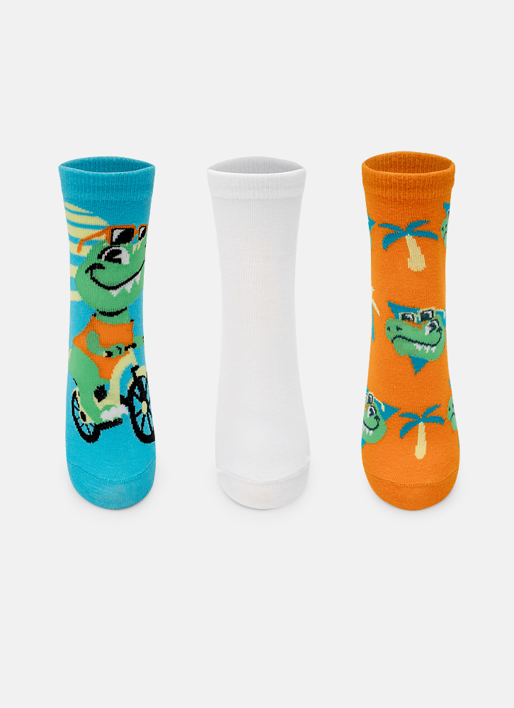 Kit-Com-3-Meias-Menino-Teen-Dino-Miami