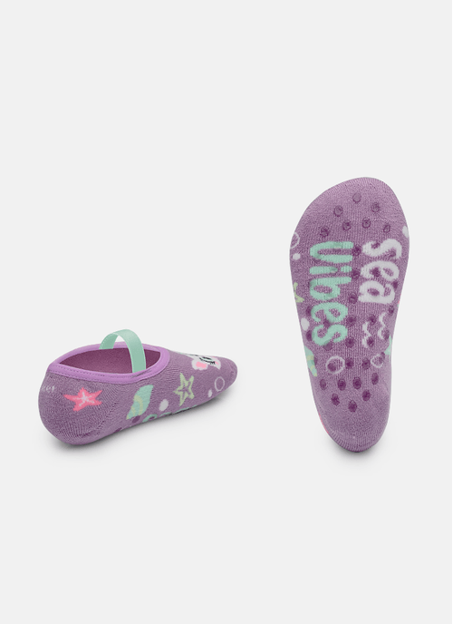 Meia Sapatilha Antiderrapante Menina Pet Sereia