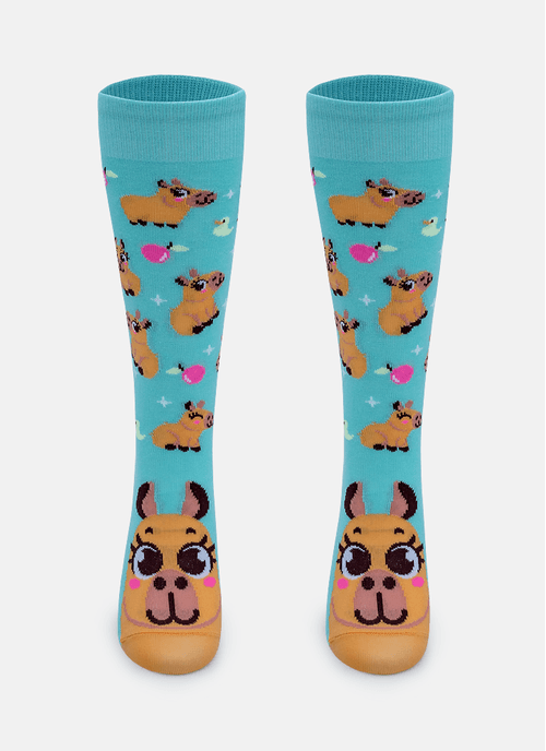 Meia Cano 3/4 Feminina Capivara Vibes