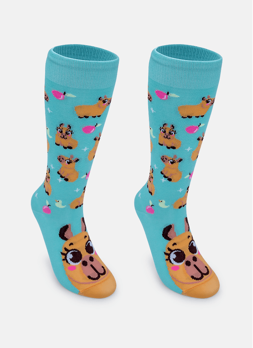 Meia Cano 3/4 Feminina Capivara Vibes