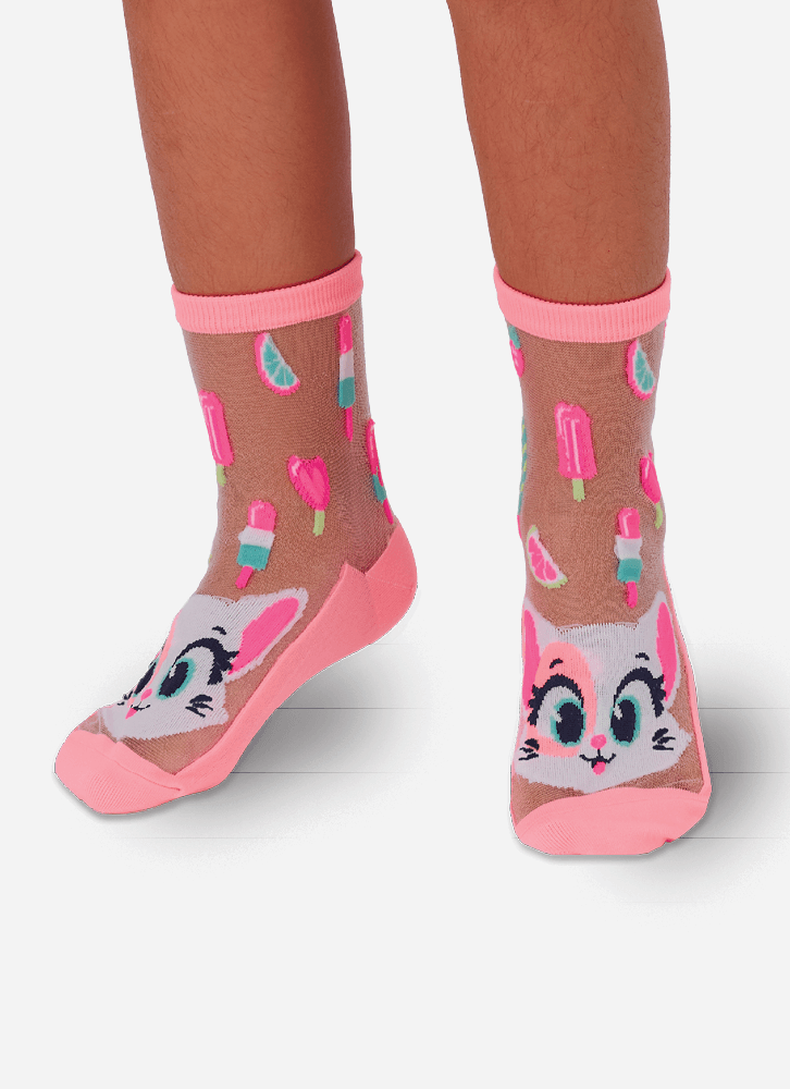 Meia-Soquete-Transparente-Menina-Gata-Picole