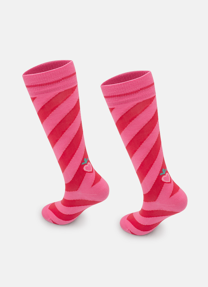 Meia-Cano-3-4-Menina-Listrada-Rosa