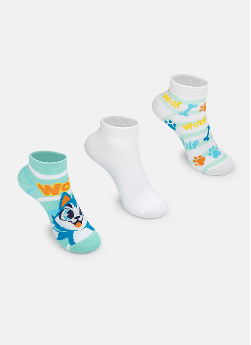 Kit com 3 meias Menino Cachorro