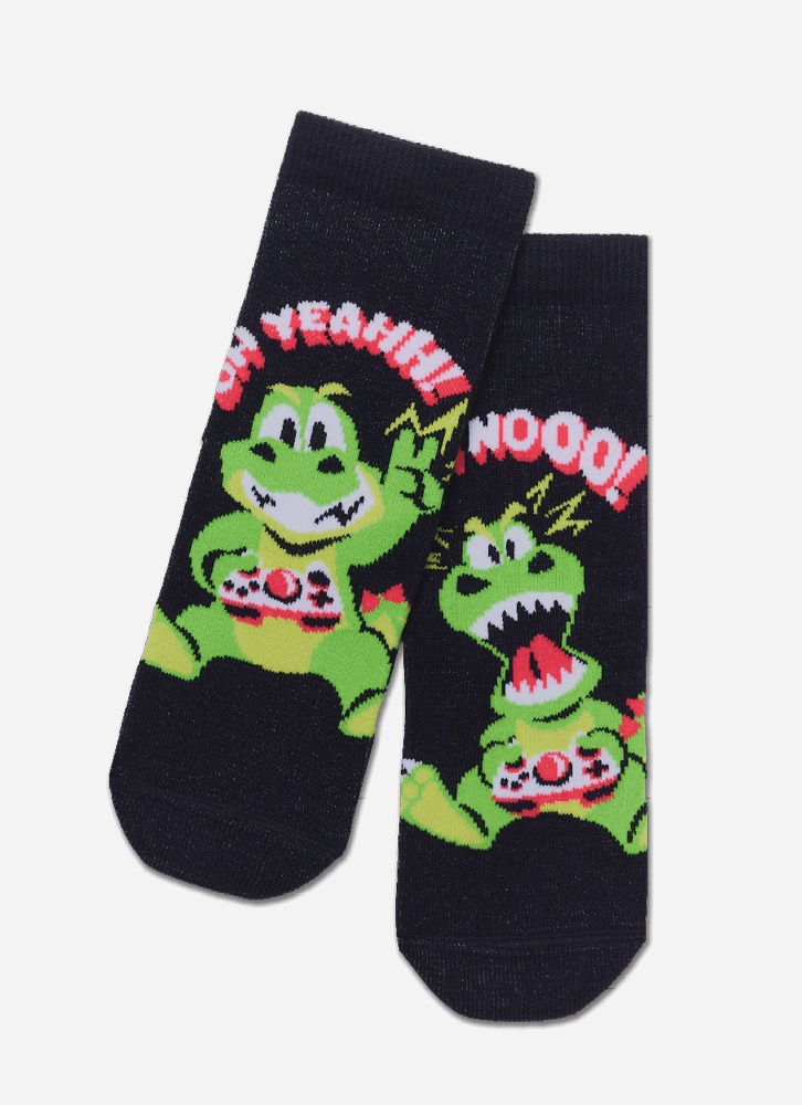 Meia-Soquete-Menino-Dinossauro-Gamer
