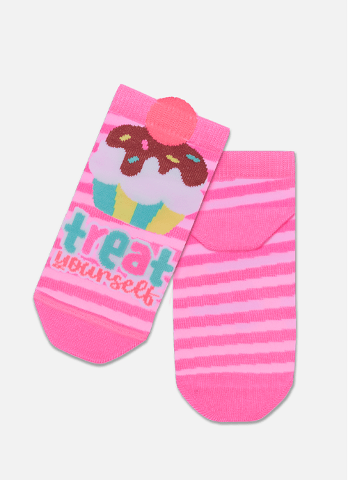 Meia Cano Curto Menina Cupcake