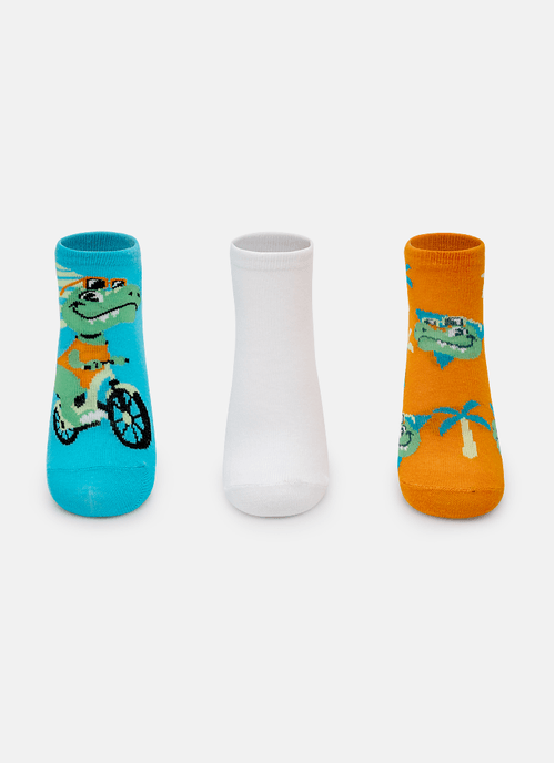 Kit com 3 meias Menino Dino Miami