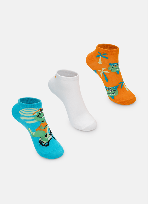 Kit com 3 meias Menino Dino Miami
