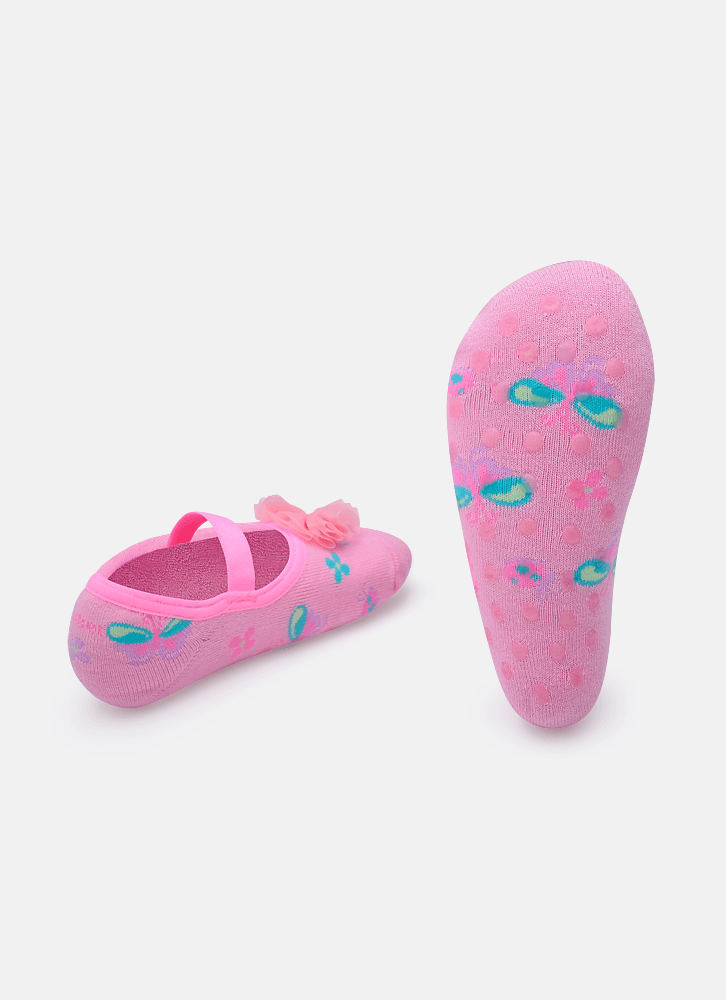 Meia-Sapatilha-Antiderrapante-Menina-Borboletas-Com-Aplique-Flor