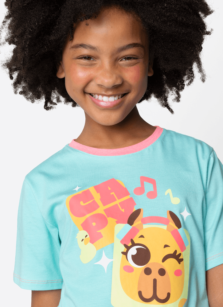 Pijama-Manga-Curta-Algodao-Menina-Teen-Capy-Bora