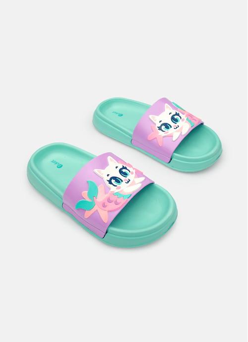 Chinelo Slide Menina Gata Sereia