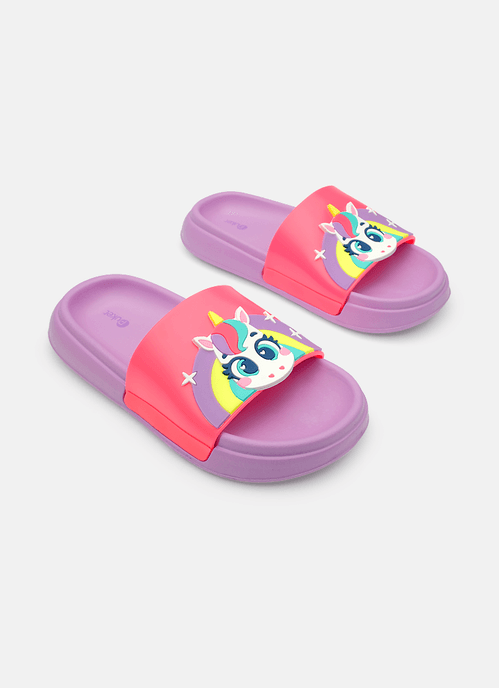Chinelo Slide Menina Unicórnio