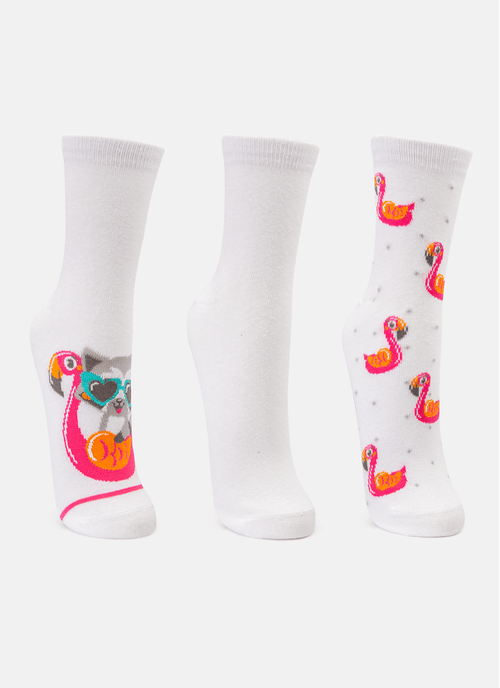 Kit Com 3 meias Feminina Guaxinim