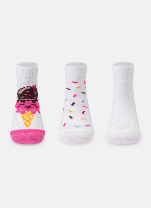 Kit com 3 meias Bebê Menina