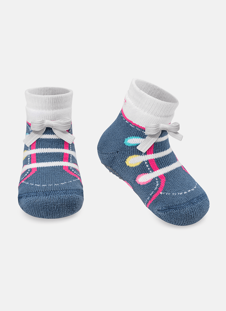 Meia-Soquete-Bebe-Rn-Menina-Tenis-Azul-Com-Aplique-Laco