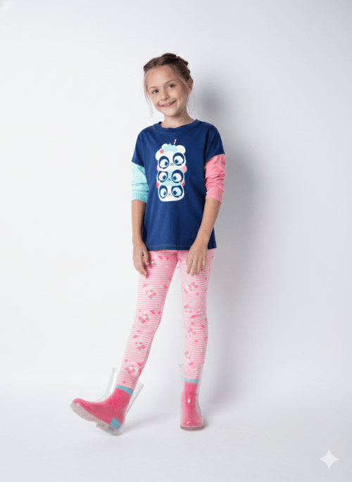 Camiseta Manga Longa Algodão Panda Shake