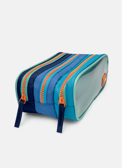 Estojo Triplo Color Block Azul