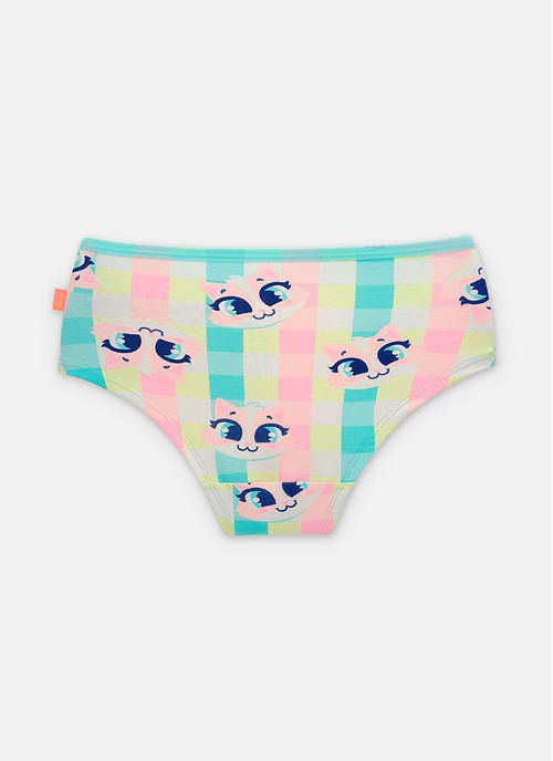 Calcinha Caleçon Algodão Feminina Gata Picnic