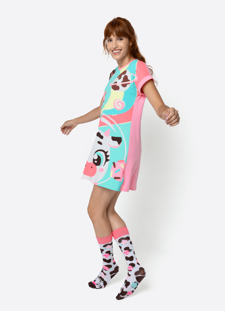 Camisola-Manga-Curta-Viscolycra-Feminina-Vaca-Chocolate