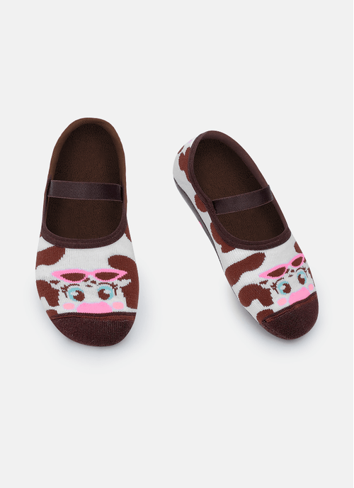 Meia Sapatilha com Sola Emborrachada Feminina Vaca Summer