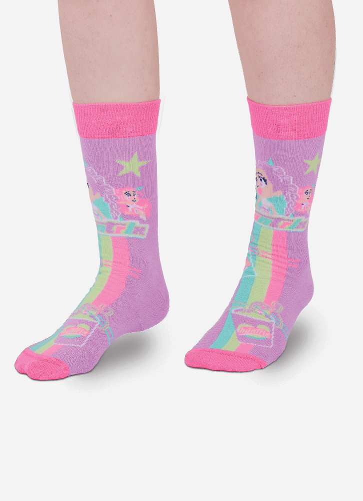 Meia-Cano-3-4-Menina-Guerreiras-Do-K-pop