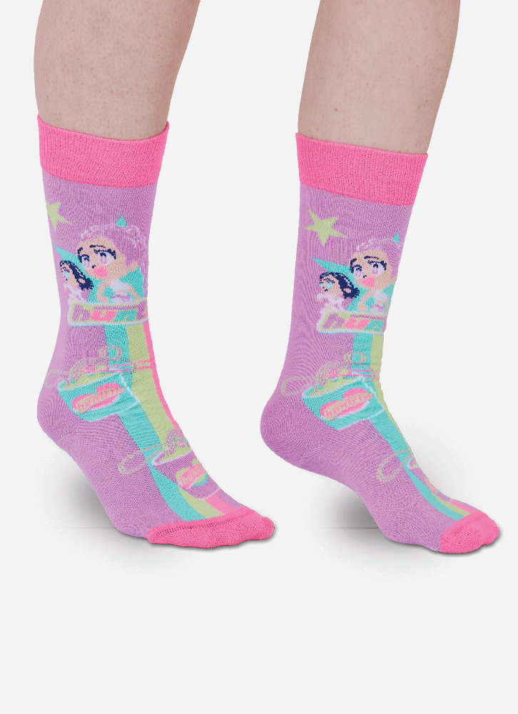 Meia-Cano-3-4-Menina-Guerreiras-Do-K-pop