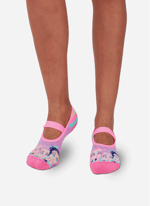 Meia Sapatilha Antiderrapante Feminina Guerreiras do K-Pop