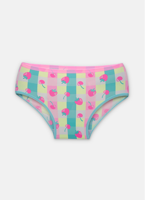 Calcinha Boneca Microfibra Menina Teen Morangos
