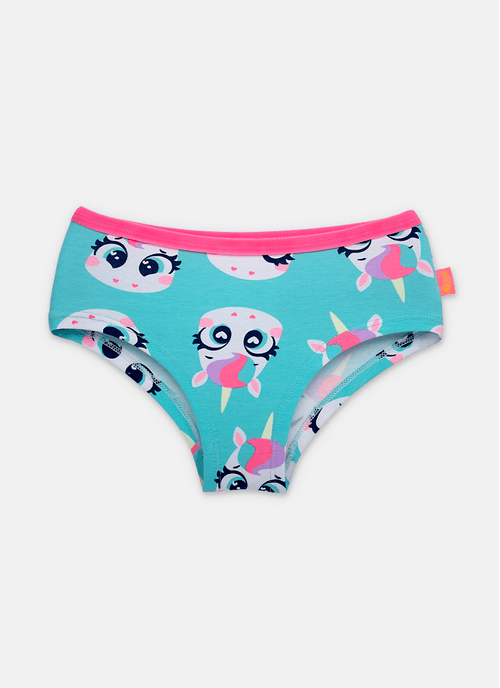 Calcinha Caleçon Algodão Menina Teen Unicórnio