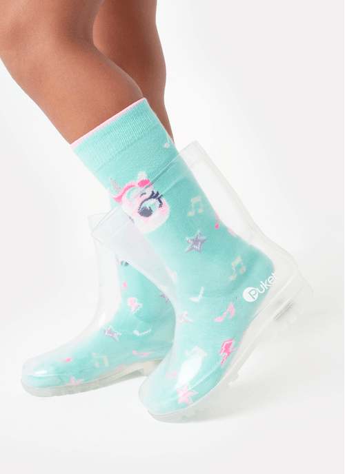 Galocha Transparente Com LED Unissex Kids