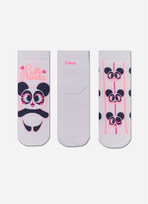 Kit com 3 meias Feminina Panda
