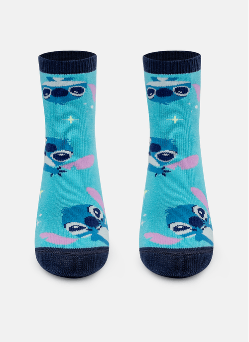 Meia Soquete Com Sola Emborrachada Unissex Kids Stitch