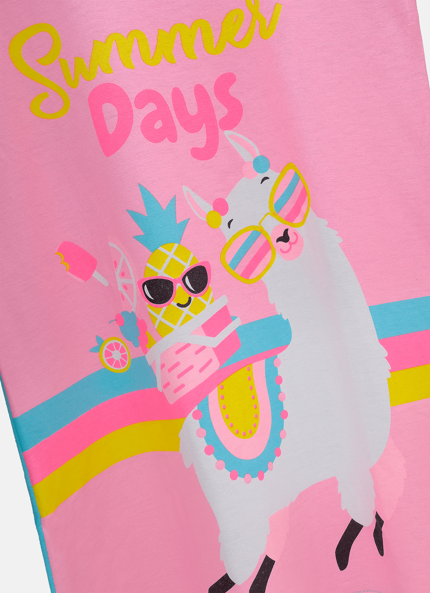 Camisola-Manga-Curta-Viscolycra-Menina-Lhama-Summer