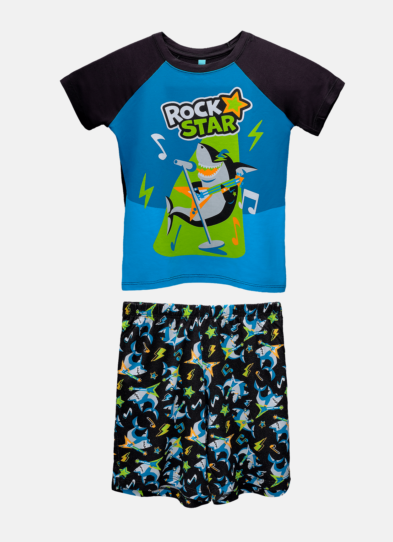 Pijama-Manga-Curta-Viscolycra-Menino-Tubarao-Music