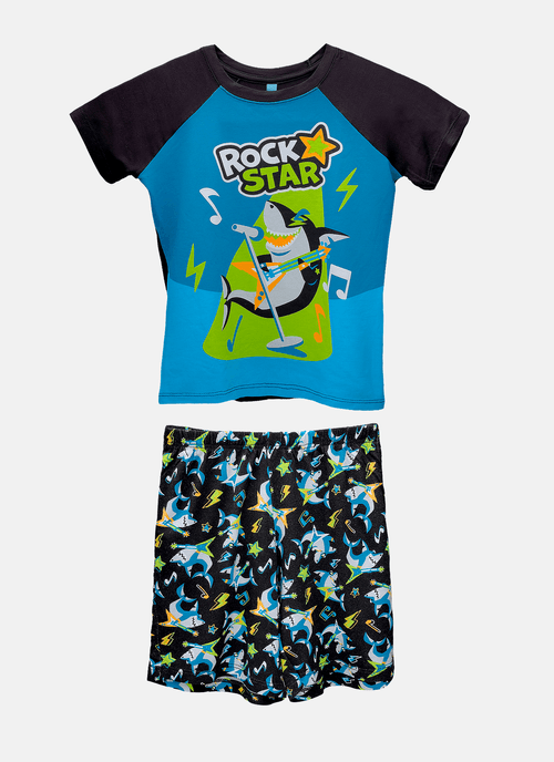 Pijama Manga Curta Viscolycra Menino Tubarão Music
