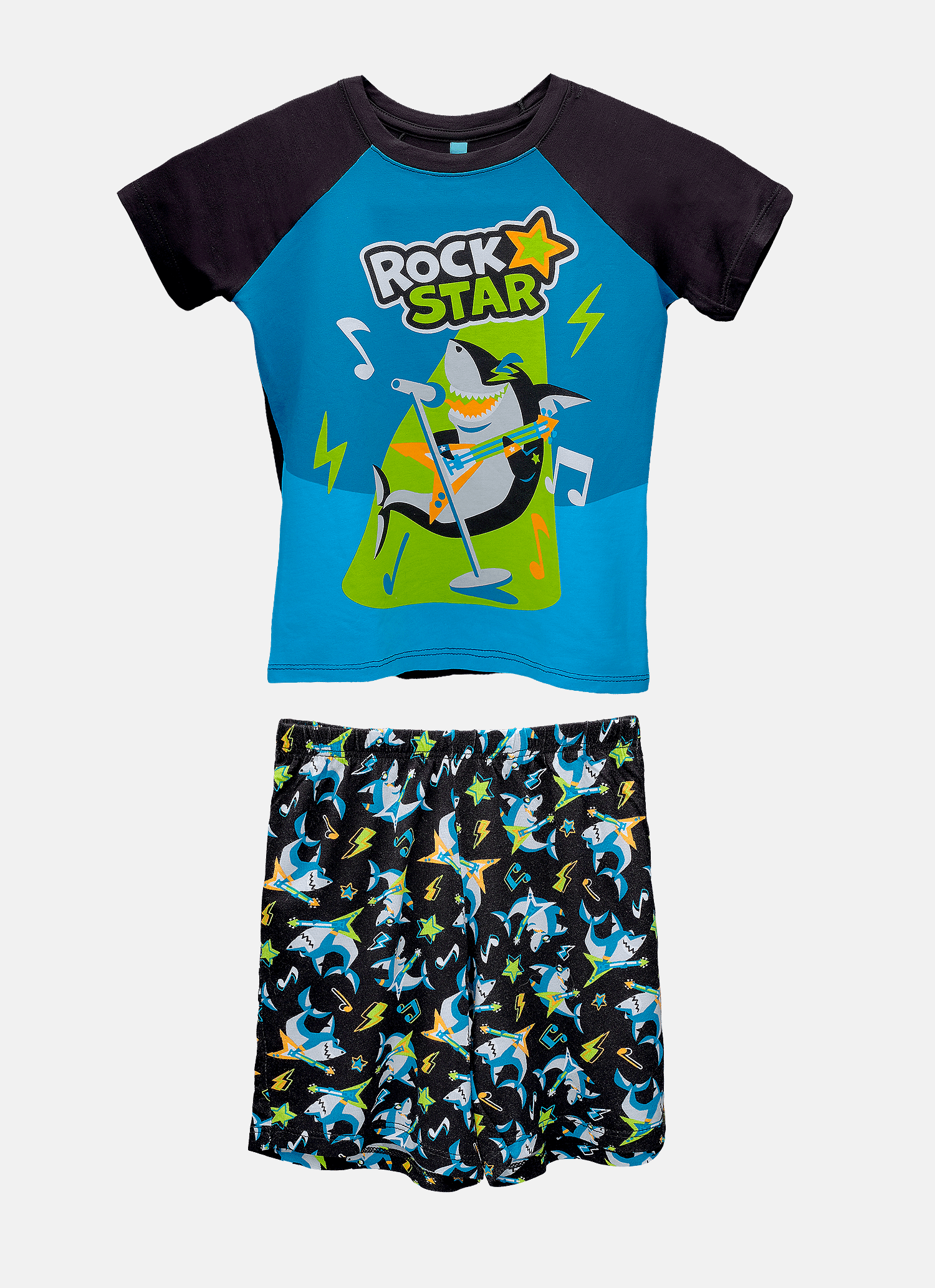 Pijama-Manga-Curta-Viscolycra-Menino-Tubarao-Music