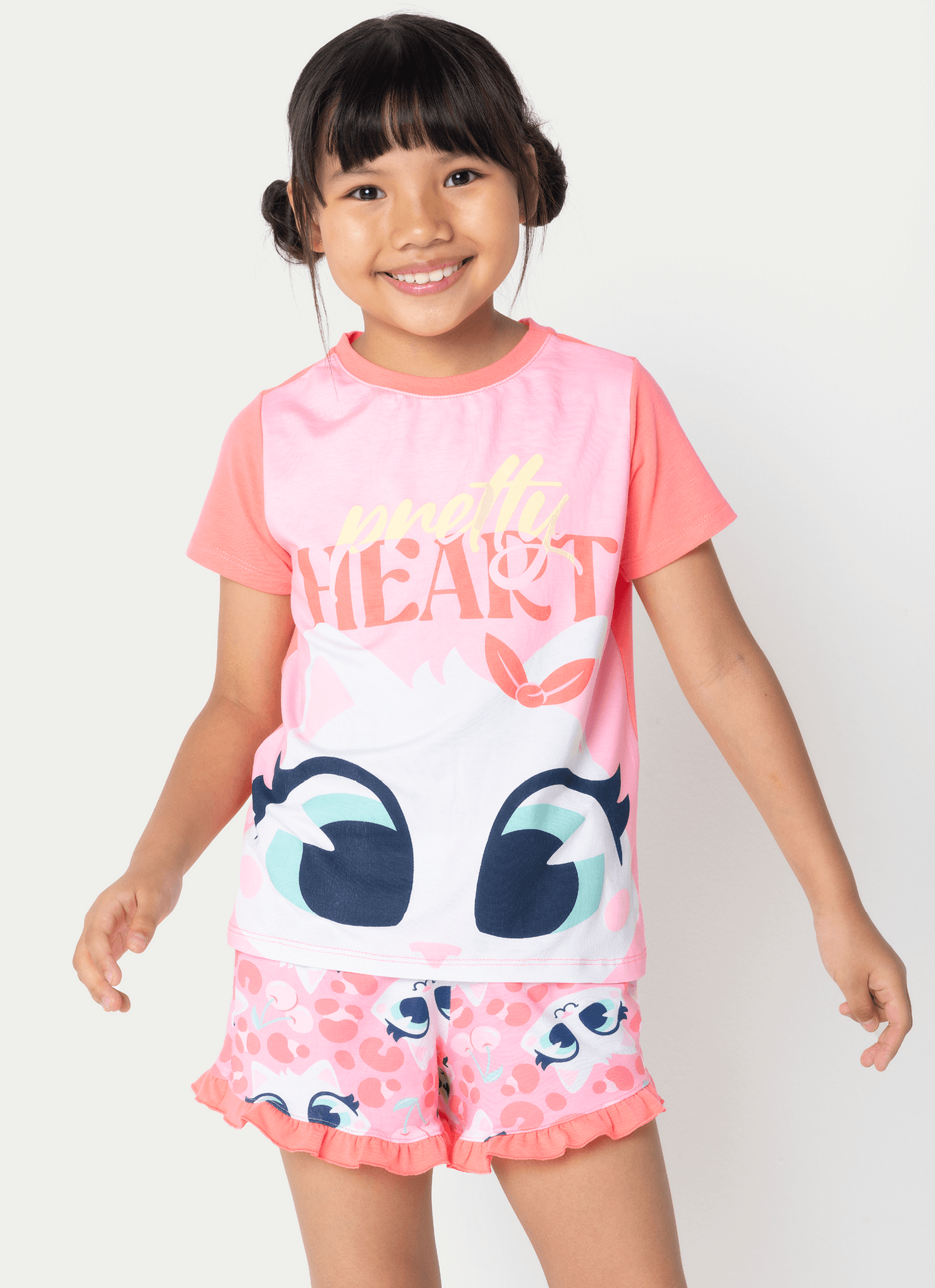 Pijama-Manga-Curta-Viscolycra-Menina-Gata-Cereja