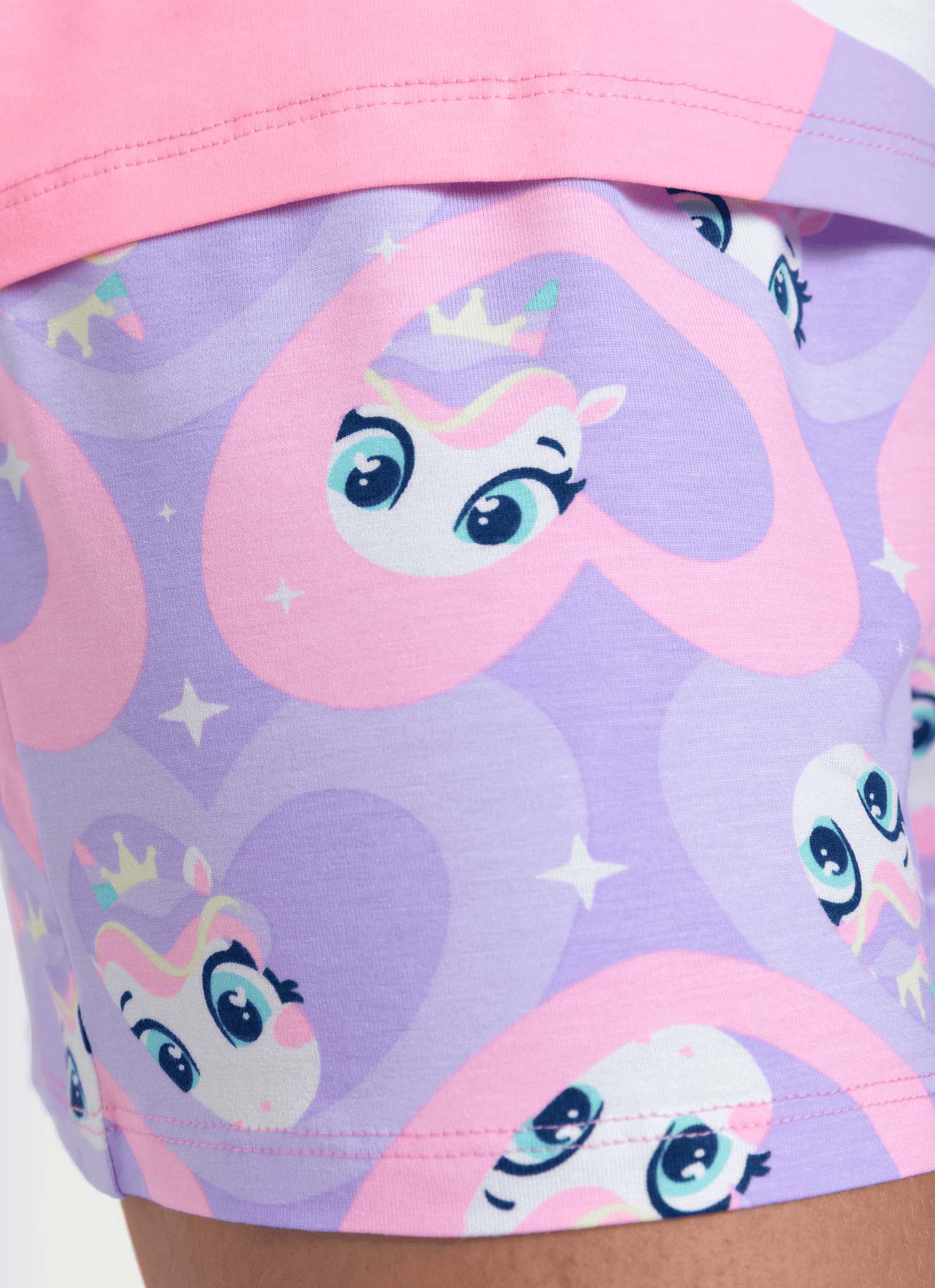 Pijama-Manga-Curta-Viscolycra-Feminino-Unicornio-Diamante