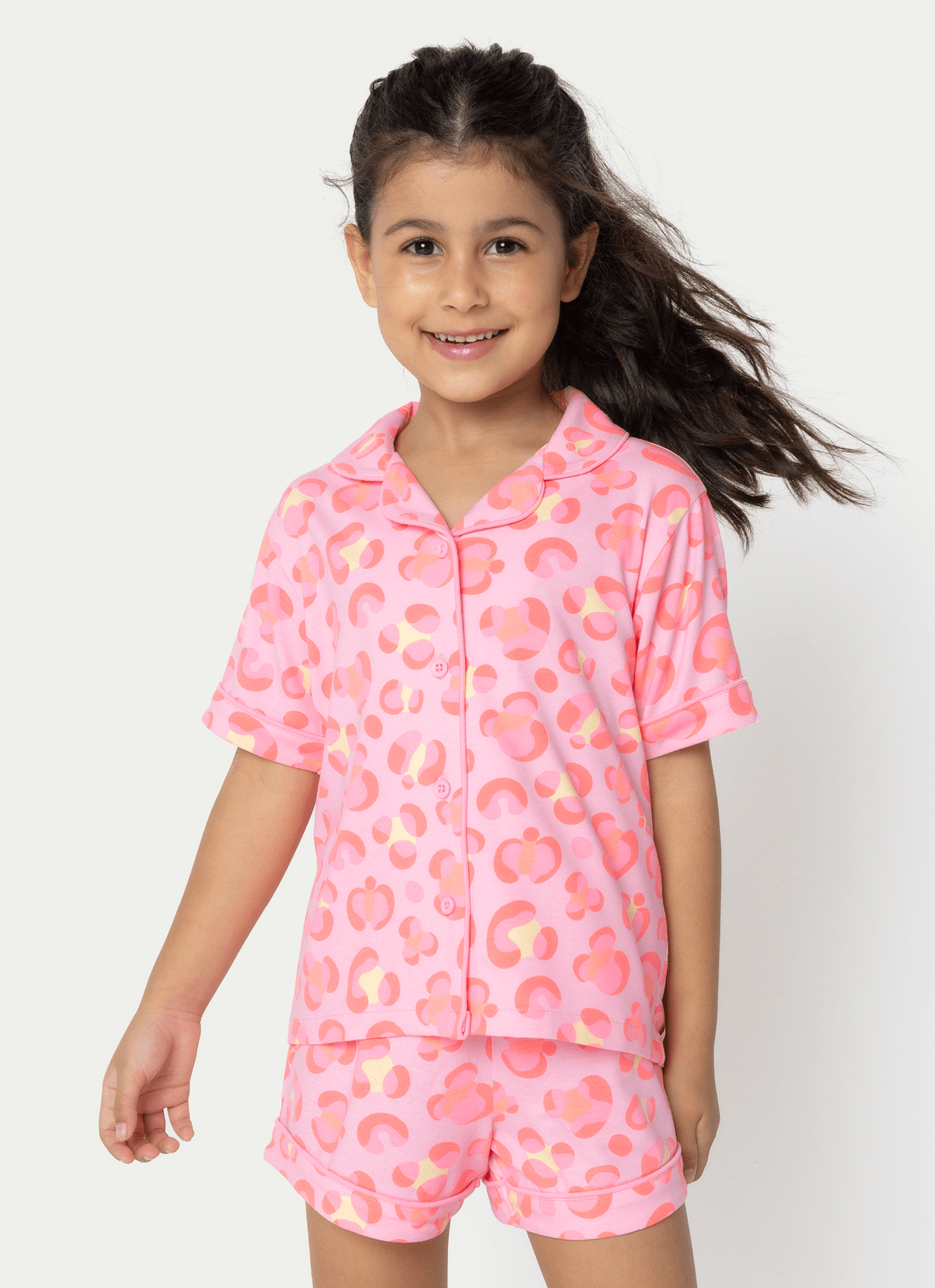 Pijama-Manga-Curta-Viscose-Menina-Gata-Cereja