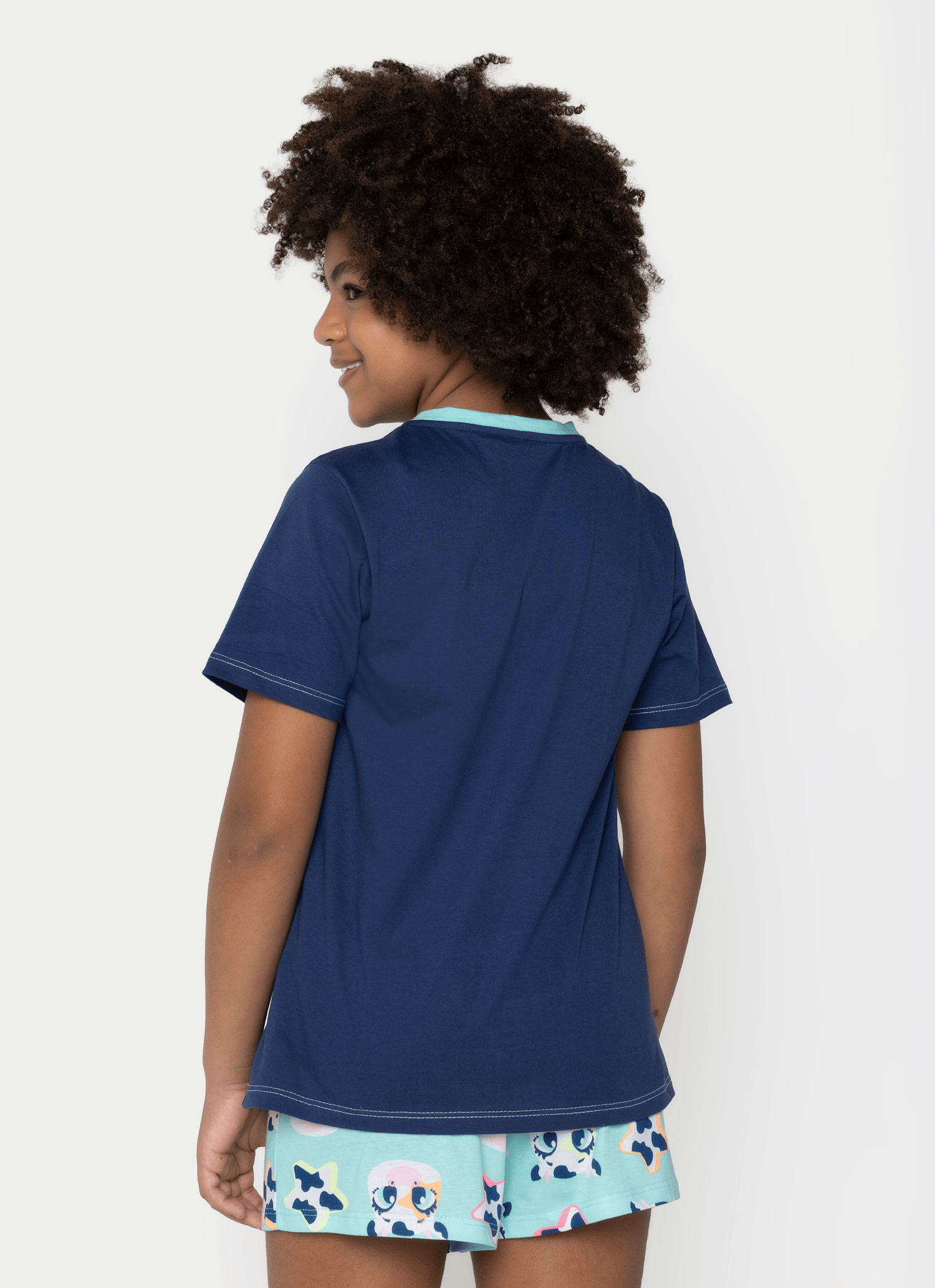 Pijama-Manga-Curta-Algodao-Menina-Teen-Vaca-Moosic