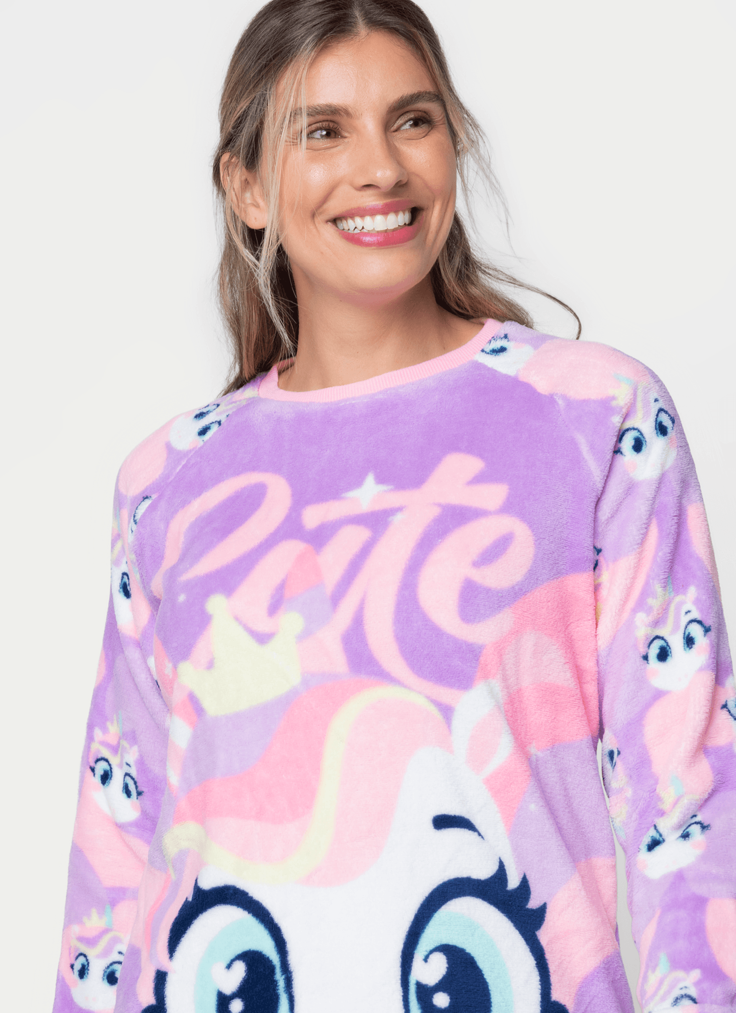 Pijama-Manga-Longa-Soft-Feminino-Unicornio-Diamante