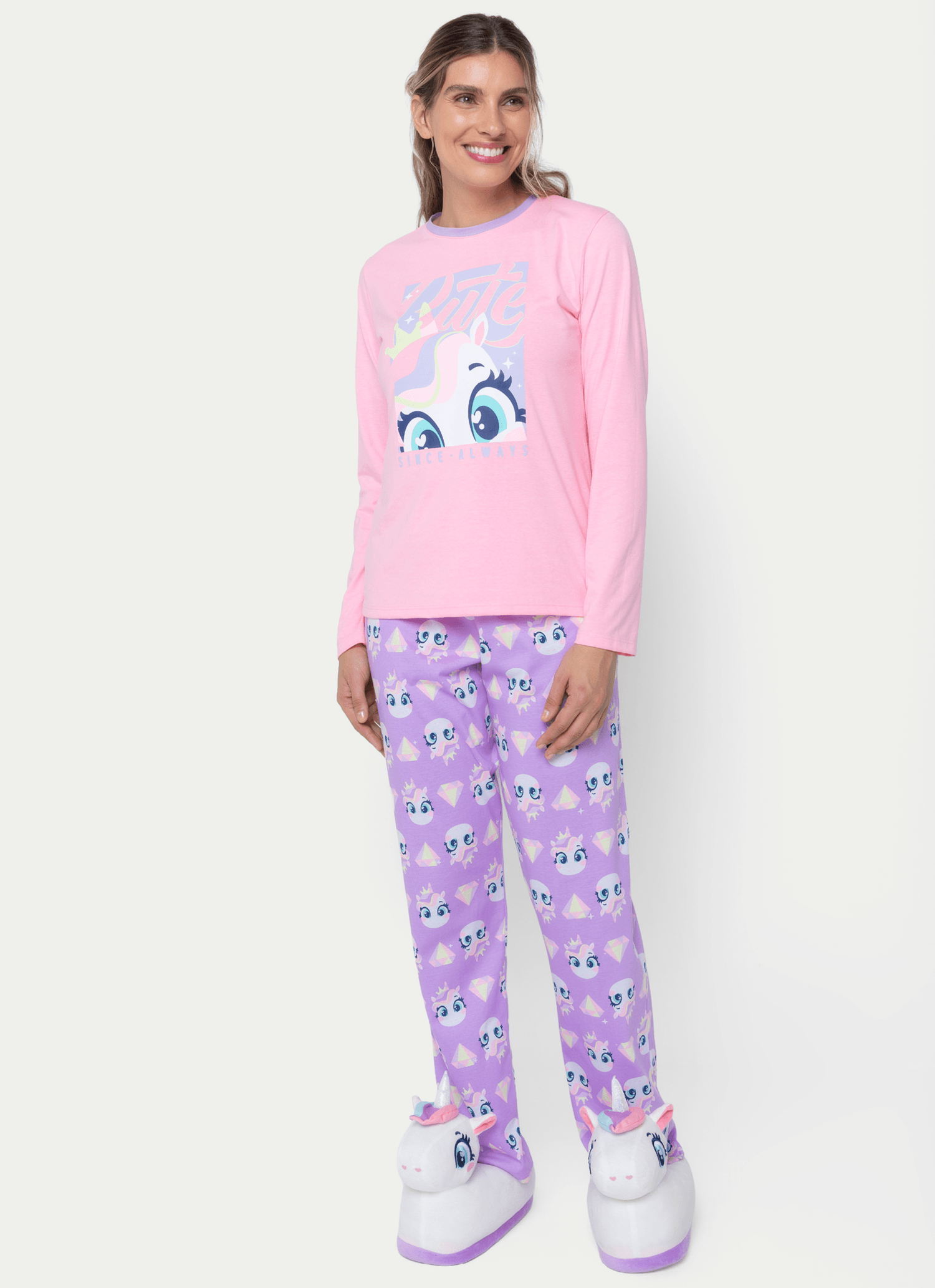 Pijama-Manga-Longa-Feminino-Unicornio-Diamante