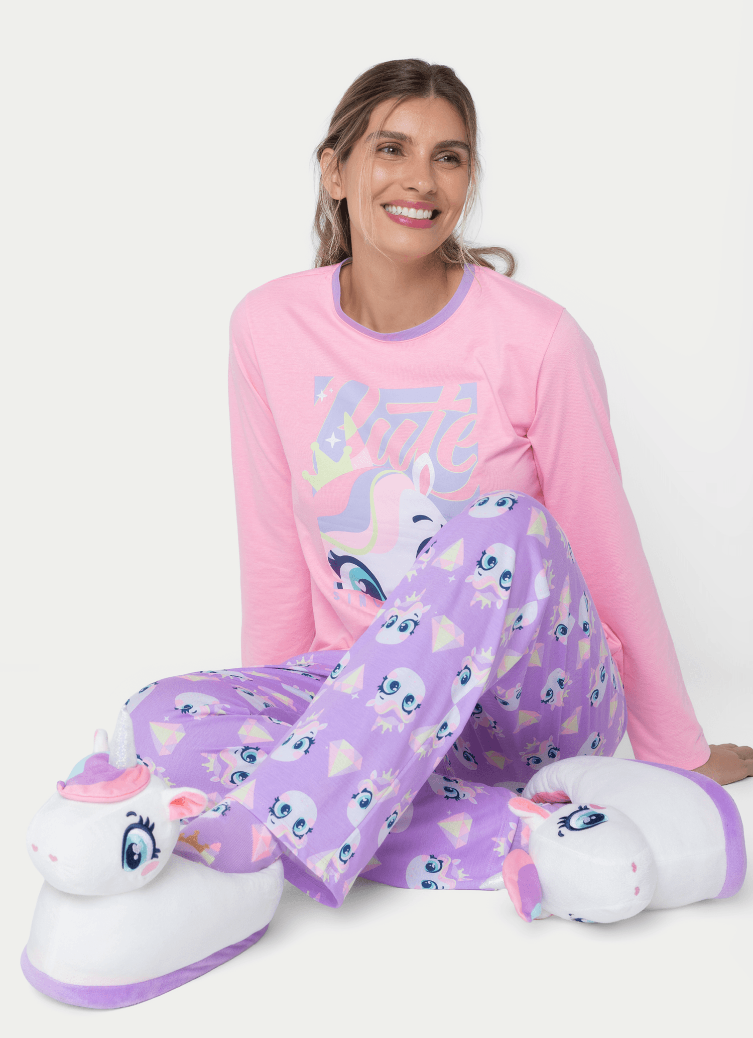 Pijama-Manga-Longa-Feminino-Unicornio-Diamante